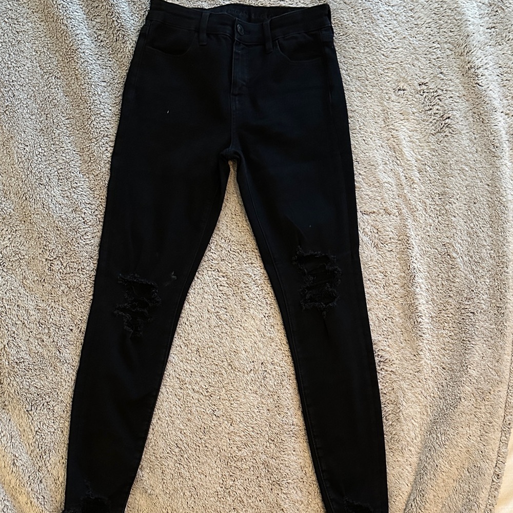 Women's Black Distressed Jeans